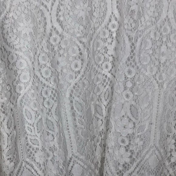 Worthington white lace Blouse with bell‎ sleeves L - Picture 11 of 15